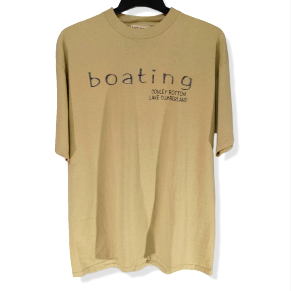 Vintage Single Stitch Boating T Shirt XL Conley Bottom Lake Cumberland Vtg Tee